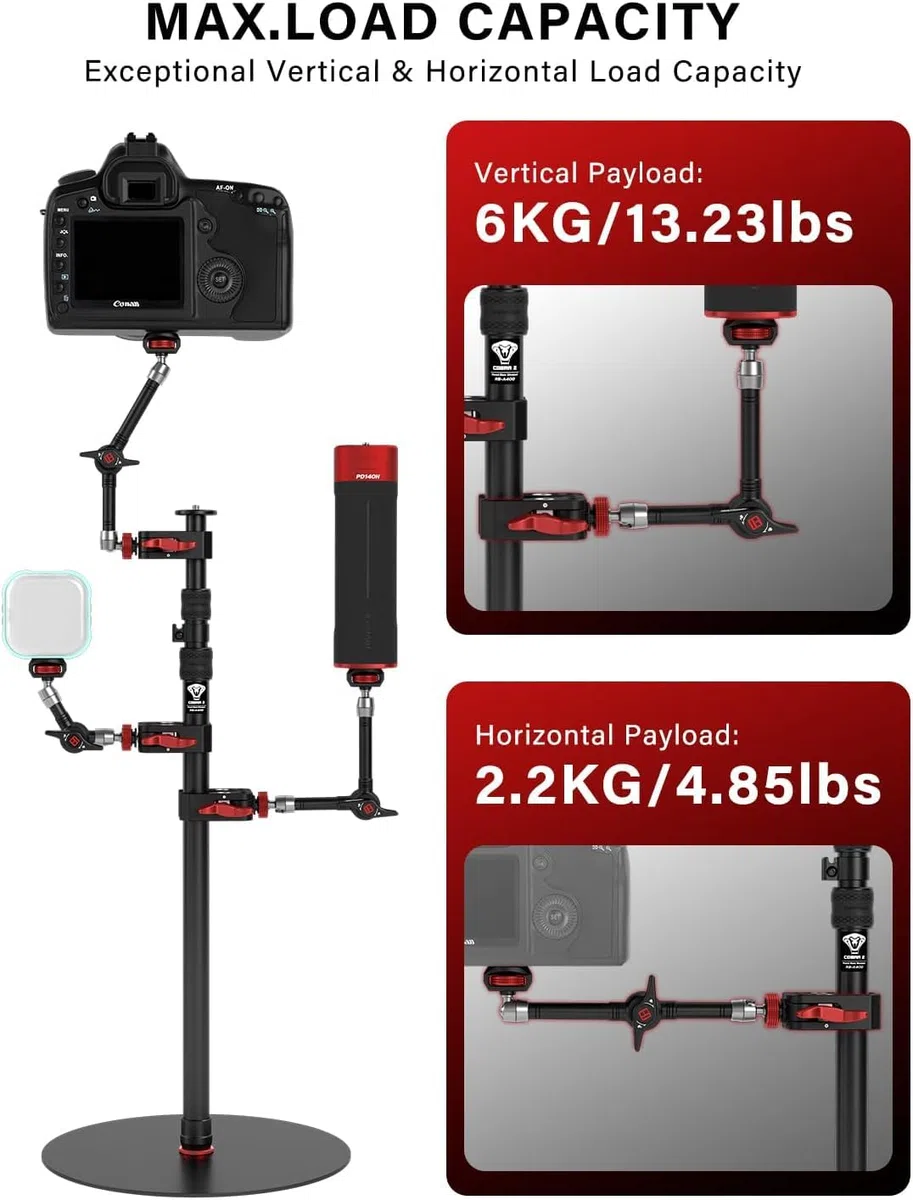 IFOOTAGE Treppiede per Fotocamera, Supporto per Telefono Cellulare, Treppiedi Per Telefono Flessibile, Braccio Magico di Ragno (5.5pollici)