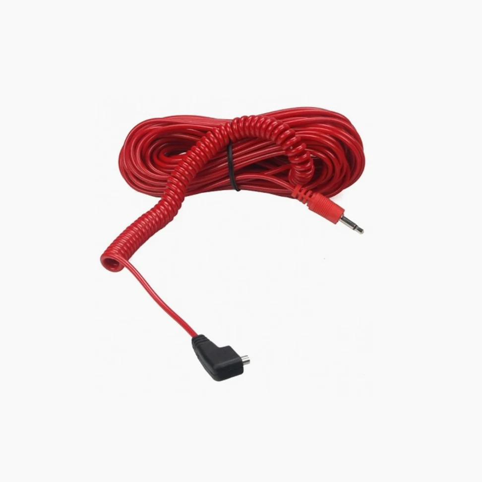 KAISER CABLE SYNCHRO FLASH 10 m, prise PC/Jack 3,5mm, rouge - KAI1408
