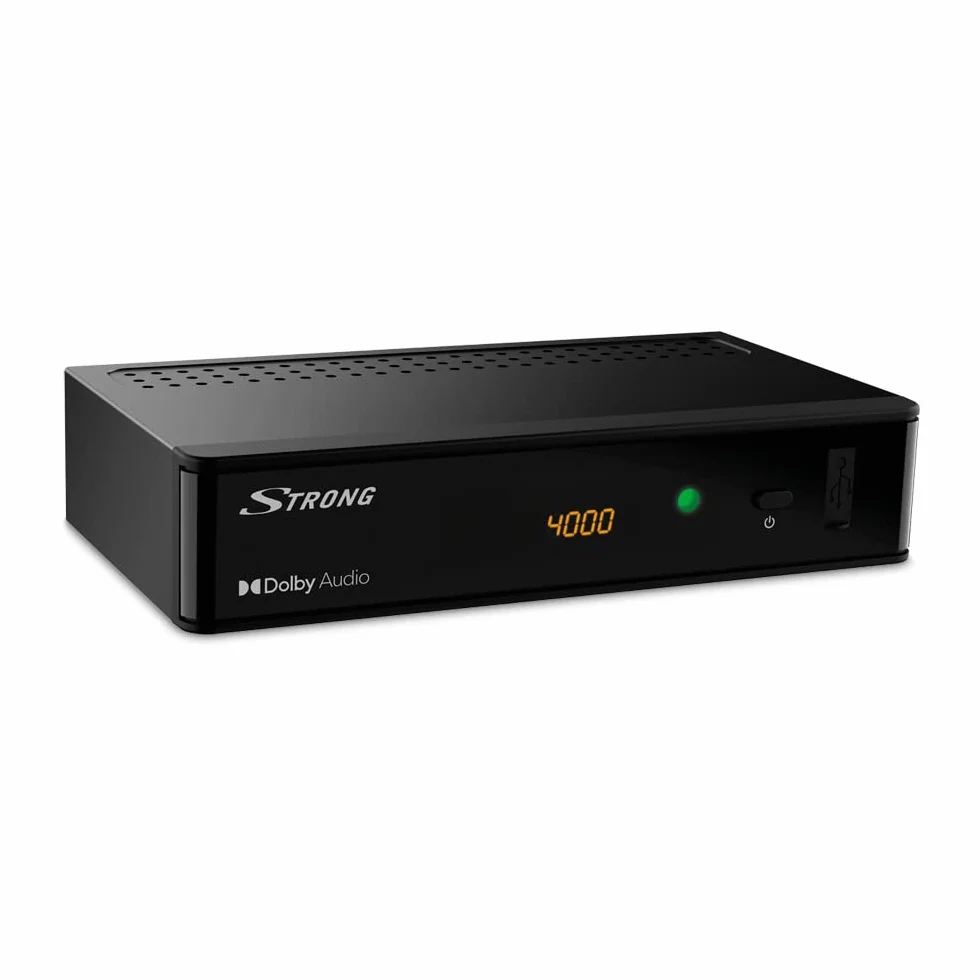 Strong SRT8215 decoder digitale terrestre alta definizione DVB-T2 per il nuovo standard di trasmissione con display.