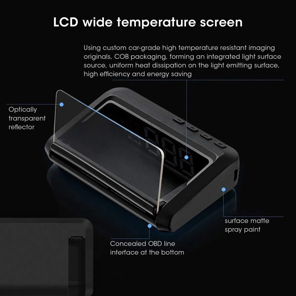 aqxreight - Head Up Display, Head Up Display multifunzionale da 3 pollici HUD Monitor Velocità Temperatura Acqua Display Voltaggio Proiettore OBD