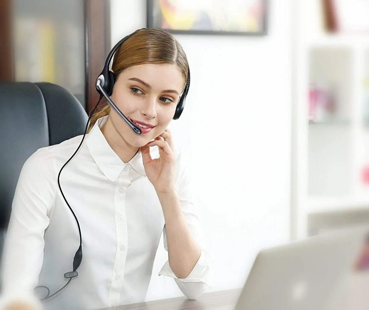 Wantek Cuffie Telefono Fisso RJ9 Binaurale con Microfono Cancellazione del Rumore e Quick Disconnect, Auricolare Ufficio per Cisco 7942 7971 o Plantronics M10 M12 Amplificatore(602QC1)