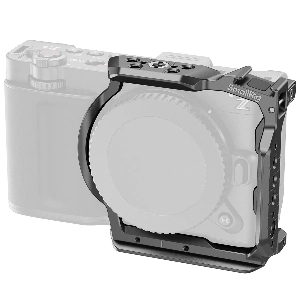 SMALLRIG Mezza gabbia per Nikon ZR, guida NATO a sgancio rapido HawkLock integrata, fori filettati da 1/4"-20, piastra QR per Arca, per DJI RS 4 / RS 4 Pro/RS 3 Pro cardanici, per treppiedi, 5905
