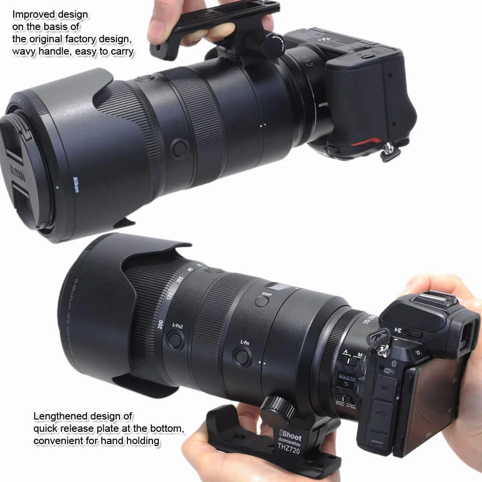 iShoot - Supporto di ricambio per treppiede, compatibile con Nikon Nikkor Z 70-200 mm f/2.8 VR S, staffa di supporto per obiettivo con coda di rondine Arca Fit