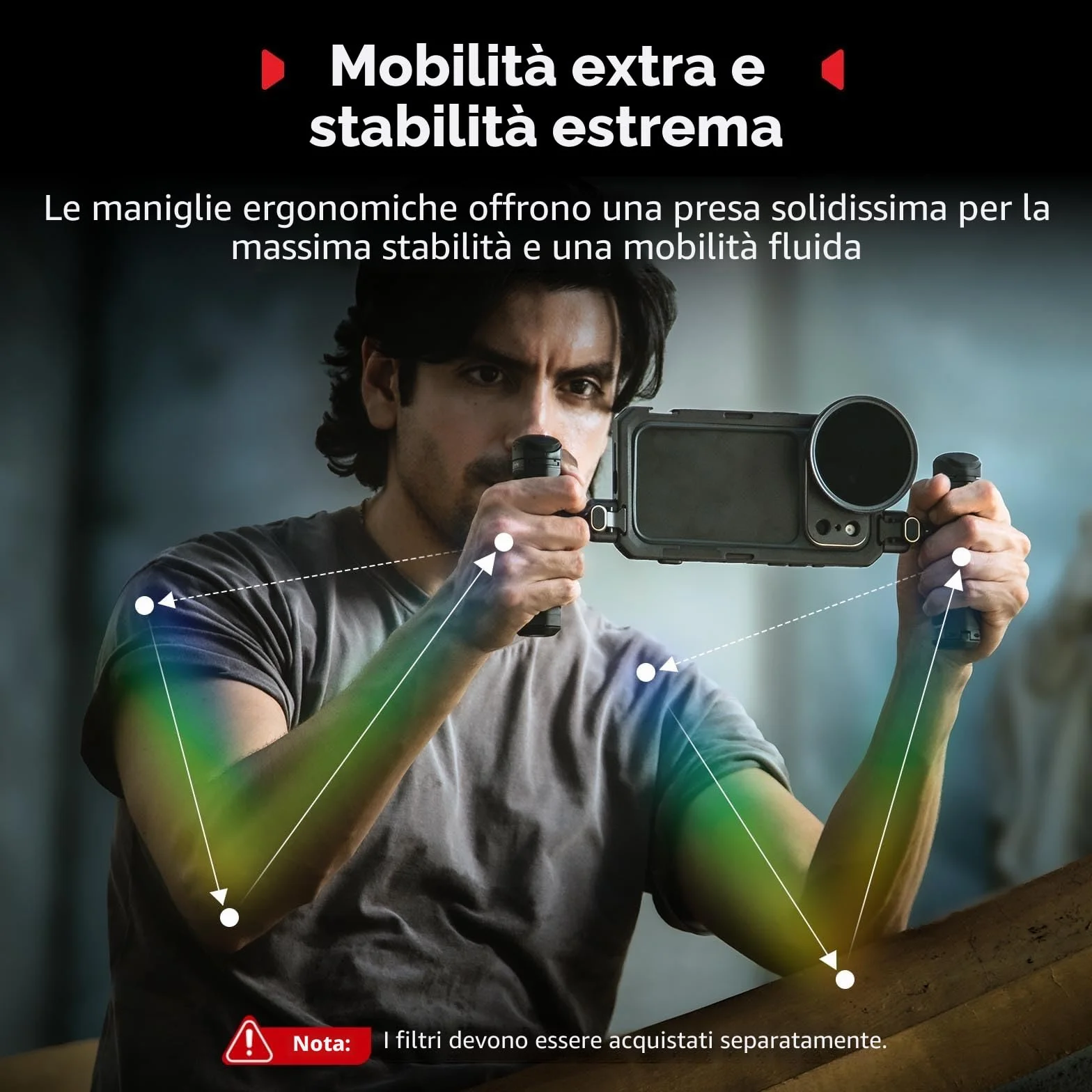 SMALLRIG Kit per doppia gabbia video per iPhone 17 Pro, supporto per telefono con maniglia laterale a sgancio rapido wireless, attacco a T da 17 mm e piastra posteriore per obiettivo - 5540