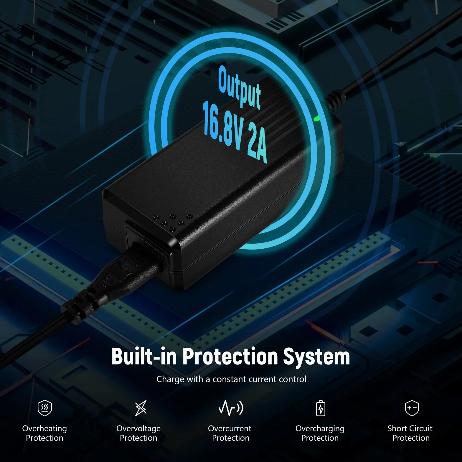 NEEWER Caricabatterie D-Tap con Cavo D-Tap da 1m per Batteria V-Mount/V-Lock/Gold Mount, Compatibile con NEEWER BP-95W BP-190WS BP-150WS BP-V47 BP-V95 Sony BP-U65 BP-U68 ecc.[Uscita: 16,8V 2A]