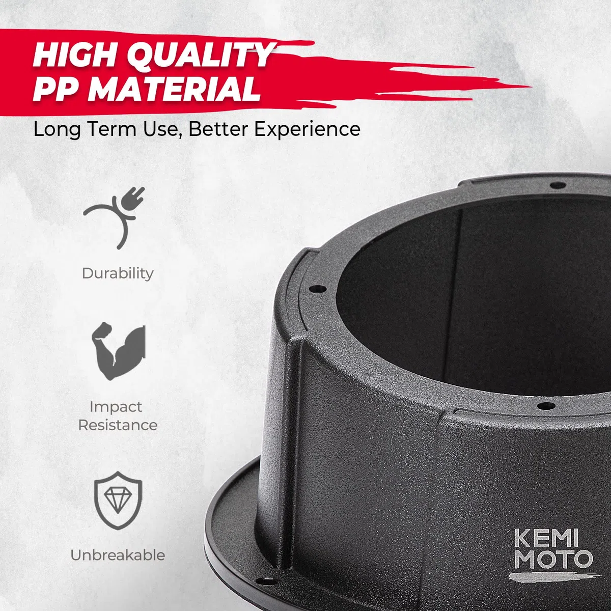 KEMIMOTO 1 contenitore per altoparlanti da 16,5 cm, universale, angolato, per altoparlanti da 16,5 cm, compatibile con UTV, camper, auto, barche, tronchi, rimorchi, montaggio superficiale da 24 cm