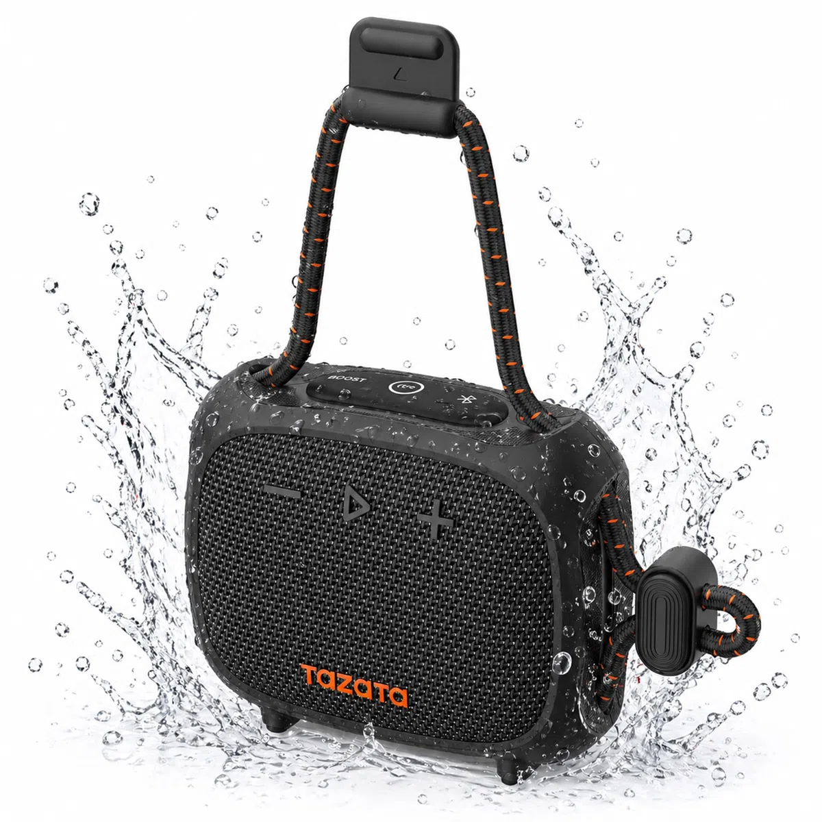 TAZATA Altoparlante esterno robusto, impermeabile IPX7, altoparlante Bluetooth galleggiante con 11 ore di autonomia, accoppiamento TWS, cinturino integrato per ciclismo, pesca, doccia, campeggio