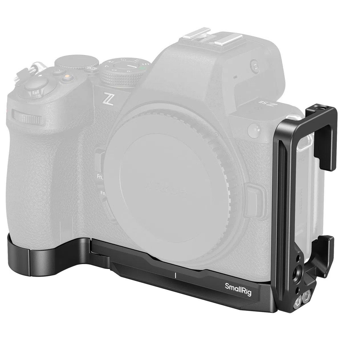 SMALLRIG Supporto L per Nikon Z5 II, Z5, Z6, Z6II, Z7, Z7II, piastra L ARCA-Swiss, interfaccia QD, fori 1/4"-20, attacco flash, fessure cinghia - 5256