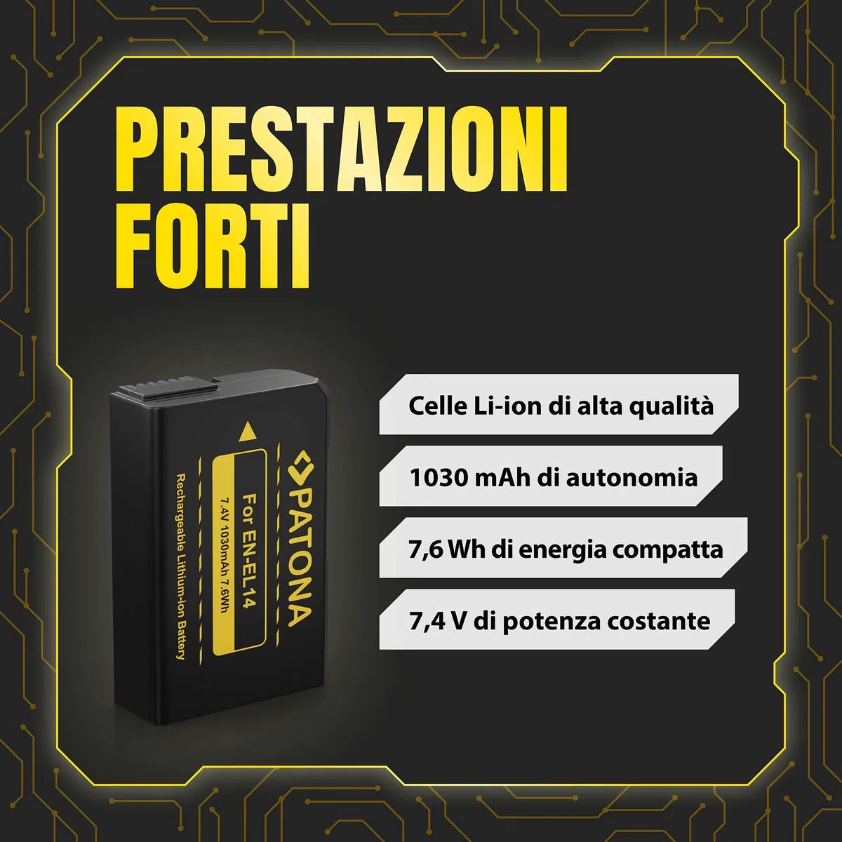 PATONA 2x EN-EL14 Batteria 1030mAh compatibile con Nikon Coolpix P7000 P7100 P7700 P7800 D3100 D3200 D3300 D3400 D3500 D5100 D5200 D5300 D5500 D5600 5600 Df ENEL14 EN EL14 EN EL 14 EN-EL14a