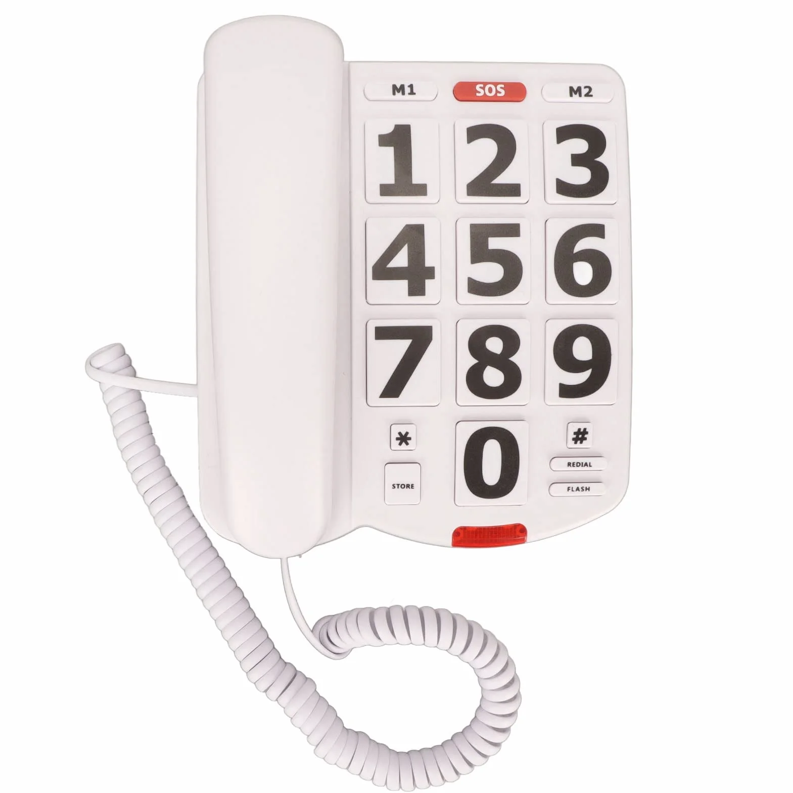 Telefono Fisso per Anziani, Telefono per Anziani, Telefono Fisso con Tasti Grandi, Telefono con Filo, Telefono a Pulsanti, Telefono con Tasti Grandi per Non Vedenti, Suonerie Forti