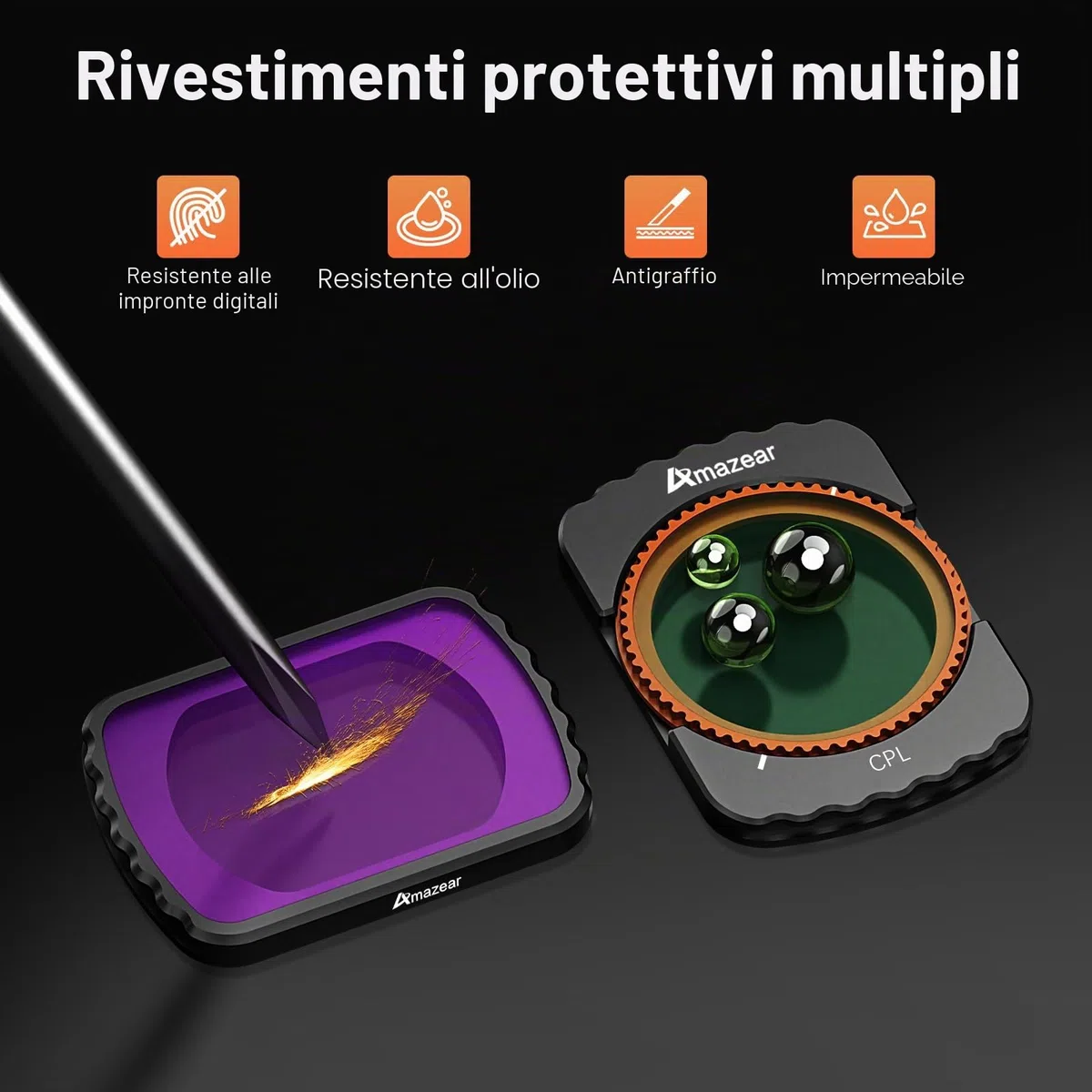 Kit di filtri ND AMAZEAR per accessori DJI Osmo Pocket 4/3 (1/4 Black Mist/CPL / ND16 / ND64 / ND256) Kit di filtri per vlog di viaggio per DJI Pocket 4/3
