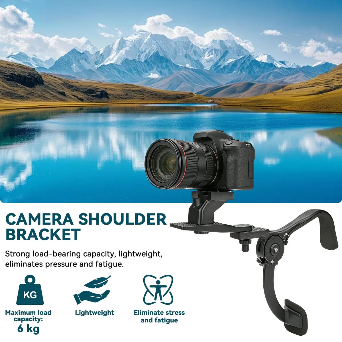 Kit Attrezzatura da Spalla Per Fotocamere E Videocamere, SR-500 Tracolla Per Fotocamera da Esterno Nera Fotografia Spalla Ammortizzatore Staffa Supporto Stabilizzatore Rig