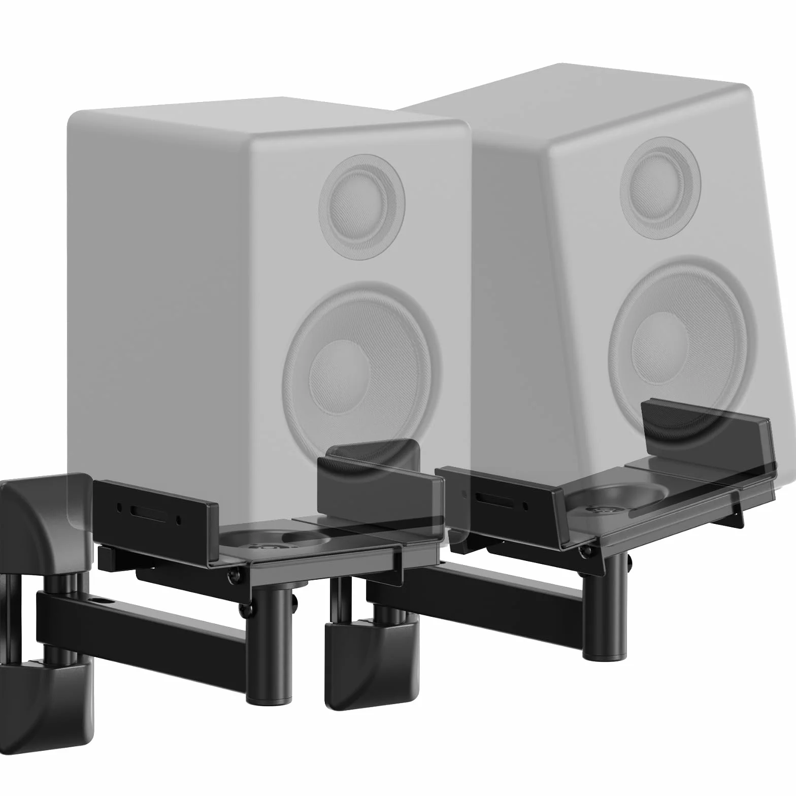 PUTORSEN Supporto da parete per altoparlante – Supporto universale completamente regolabile, da parete, 2 scatole di supporto a parete, può contenere fino a 25 kg