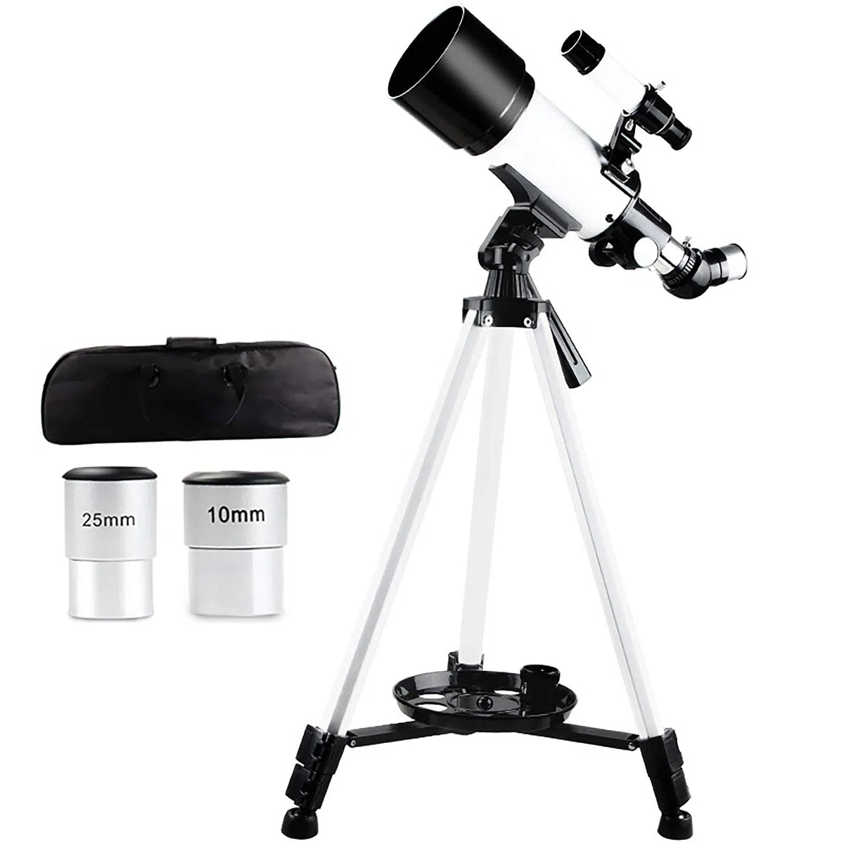 Teleskop für astronomische Anfänger und Kinder, 70-mm-HD-Refraktorteleskop mit verstellbarem Stativ und Telefonhalter, vollbeschichtete Linse