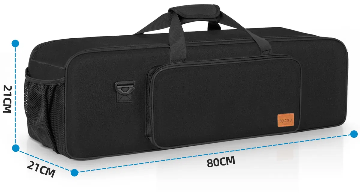 OUUTMEE Borsa portatile per treppiede, con tracolla, per treppiede, treppiede, treppiedi per luce, monopiede e altre attrezzature fotografiche, Nero , 80 x 21 x 21 cm/31,5“ x 8,3” x 8,3“, Borsa per