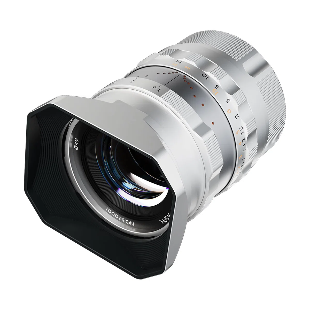 Full-Frame Photography Lens Simera 35 mm f1.4 for Leica M Mount - Silver