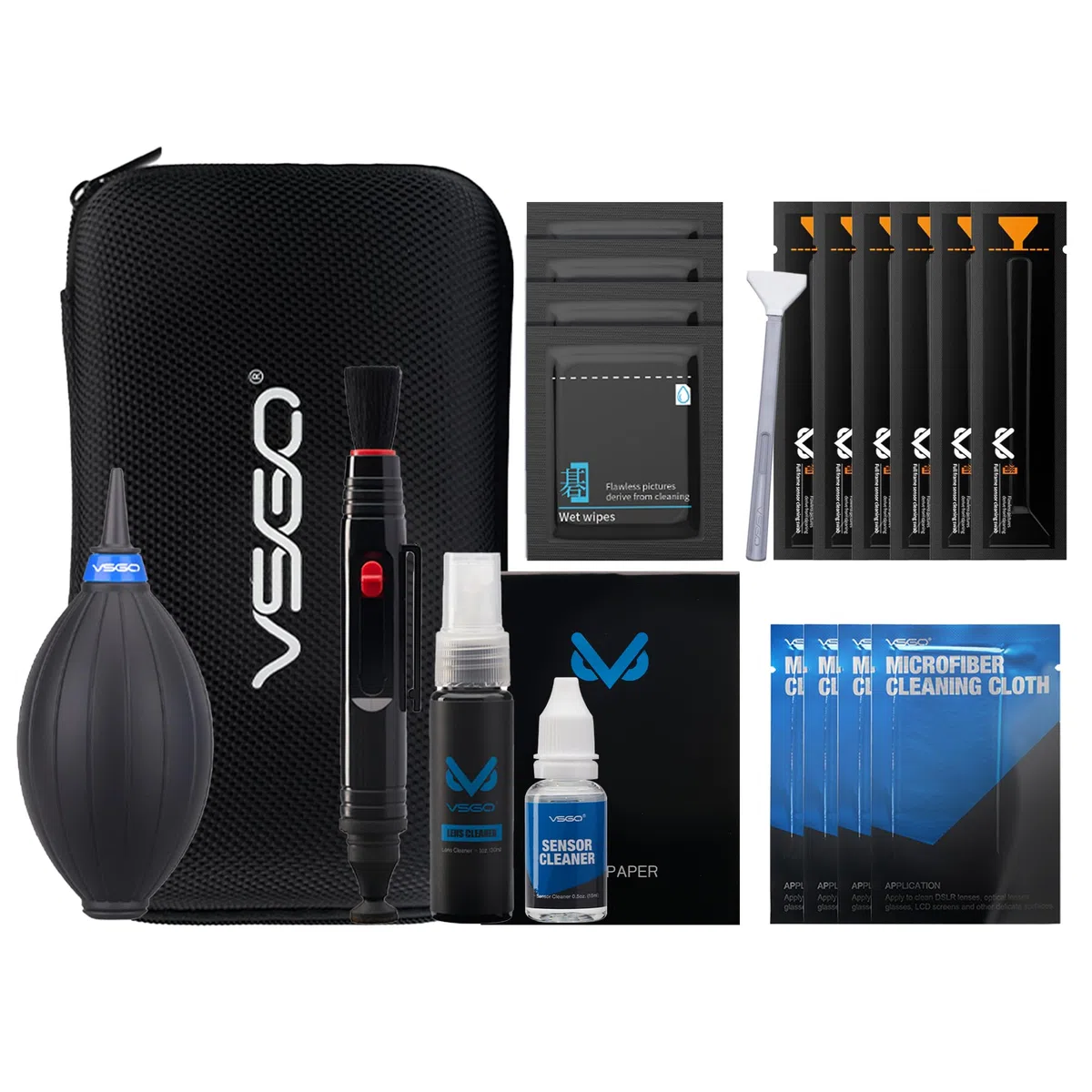 VSGO DKL-20F Travel Cleaning Kit Pro - Set professionale per la pulizia della fotocamera per obiettivi e schermi full frame