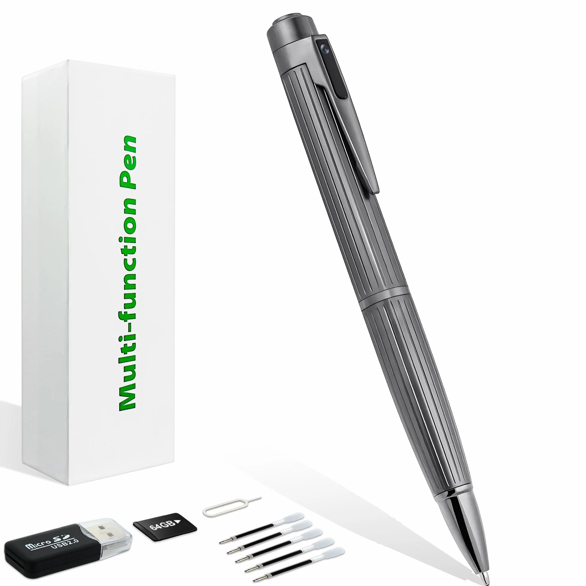 OTADUG Telecamera spia penna, 16 GB Penna fotografica nascosta, telecamera nascosta 1080P con monitoraggio del movimento, registrazione video e audio