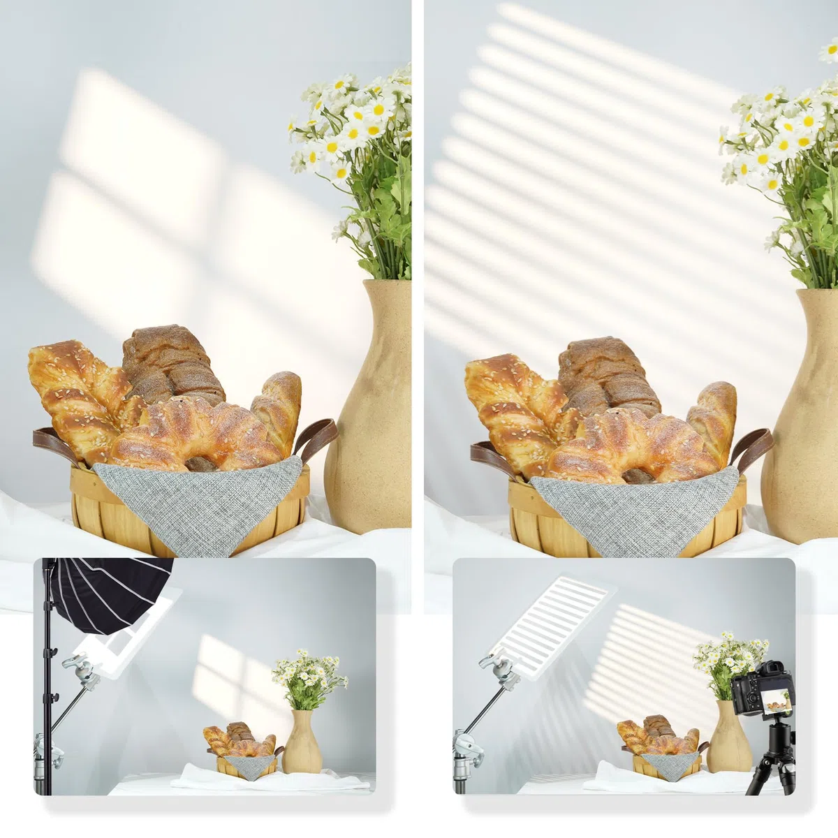 4 pezzi accessori per la fotografia del prodotto, tavole luminose e ombra, 40 x 30 cm, adatte per alimenti, gioielli, cosmetici, artigianato e altri piccoli prodotti fotografia