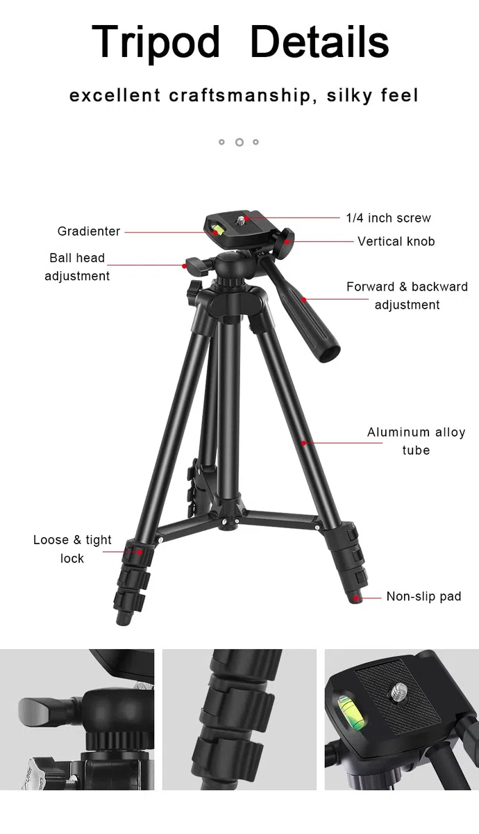 Kit per vlogging su YouTube, per iPhone/Androidphone/telecamere Supporto per telefono per registrazione video con treppiede estensibile/microfono/luce di riempimento/telecomando di cattura