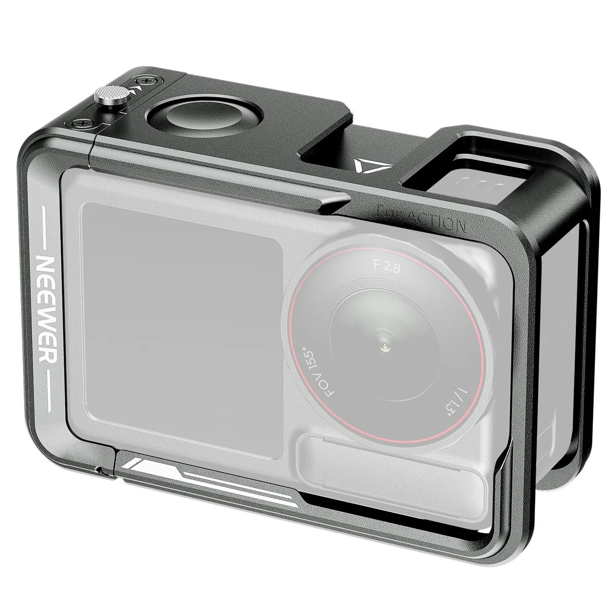 NEEWER Gabbia Per Action 5Pro 4 3, Rig Video Protettivo Metallico Con Cold Shoe, Filettatura 1/4", Shutter Button Compatibile Con DJI Osmo Action 5Pro 4 3, DJI Mic Adattatore Magnetico, AC014