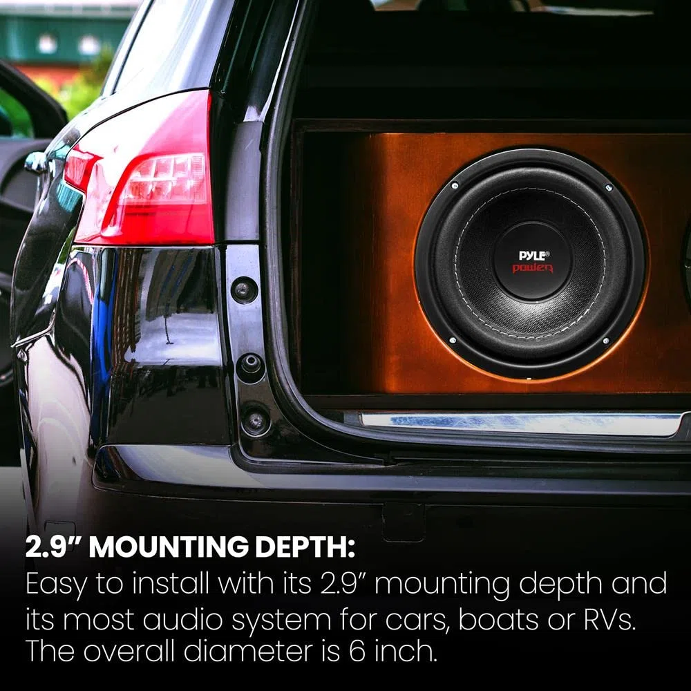 1 PLPW6D subwoofer 16,5 cm 6,5" da 300 watt rms 600 watt max doppia bobina da 4+4 ohm dvc dual voice coil per cofano bagagliaio auto, 1 pezzo