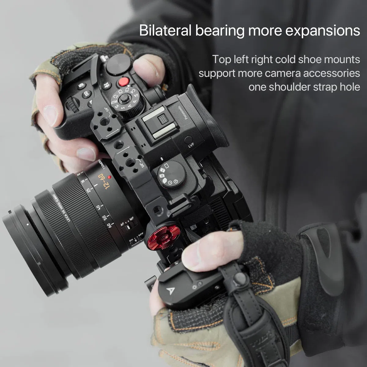 TILTA Gabbia completa per fotocamera compatibile con Panasonic GH6 GH7 con piastra inferiore, gabbia video per fotocamera Kit per la realizzazione di film TA-T15-FCC-B