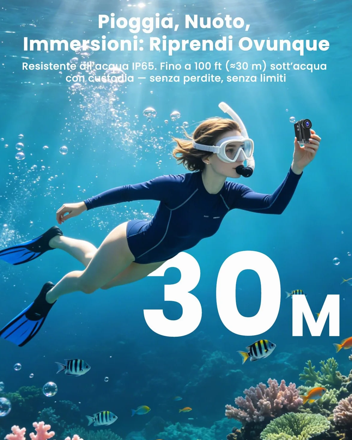 Body Cam, POV Camera 4K, Mini Action Cam WiFi 64G, Telecamera Moto con Batteria da 1200 mAh(240min), Mini Camera Impermeabile IP65, Compatta Telecamera per Moto Vlogging