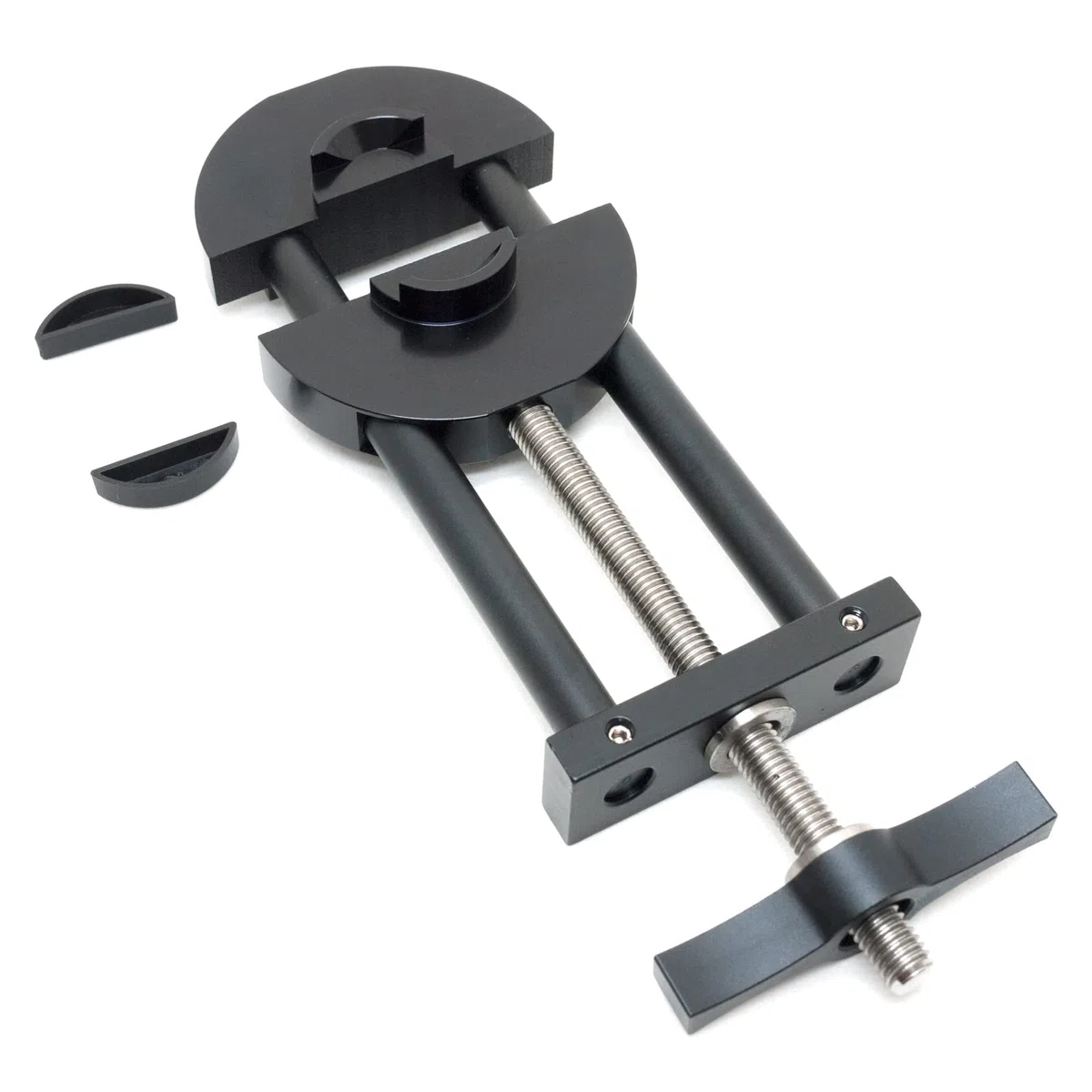 attrezzo con morsa in acciaio per la riparazione di obiettivi e anelli di raccordo da 27 mm a 130 mm