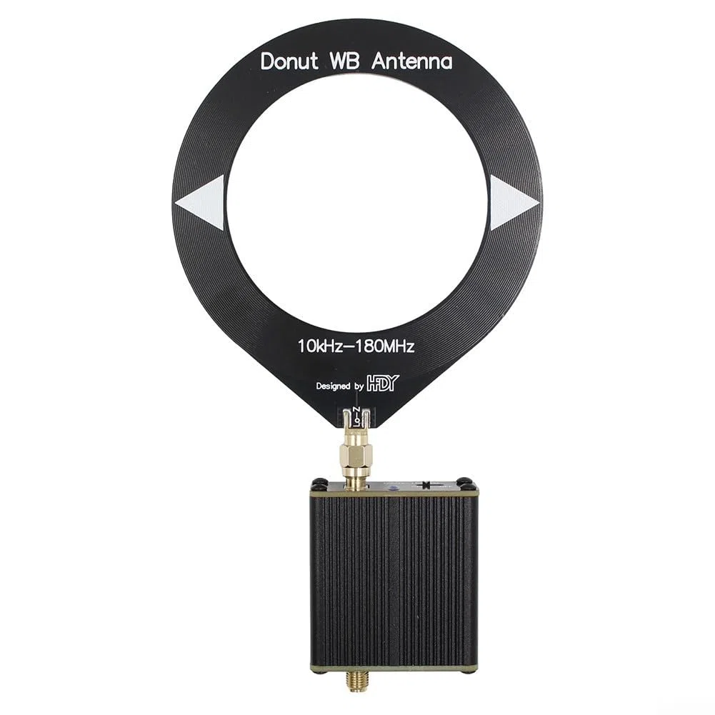 SPORTARC Donut AM MW/SW Antenna, mini antenna portatile ad anello 10kHz-180MHz per HFDY Malahiteam HF onda media con convertitore a bassa impedenza, 08KZLC61UB3GM5J07I802Y5854H1E