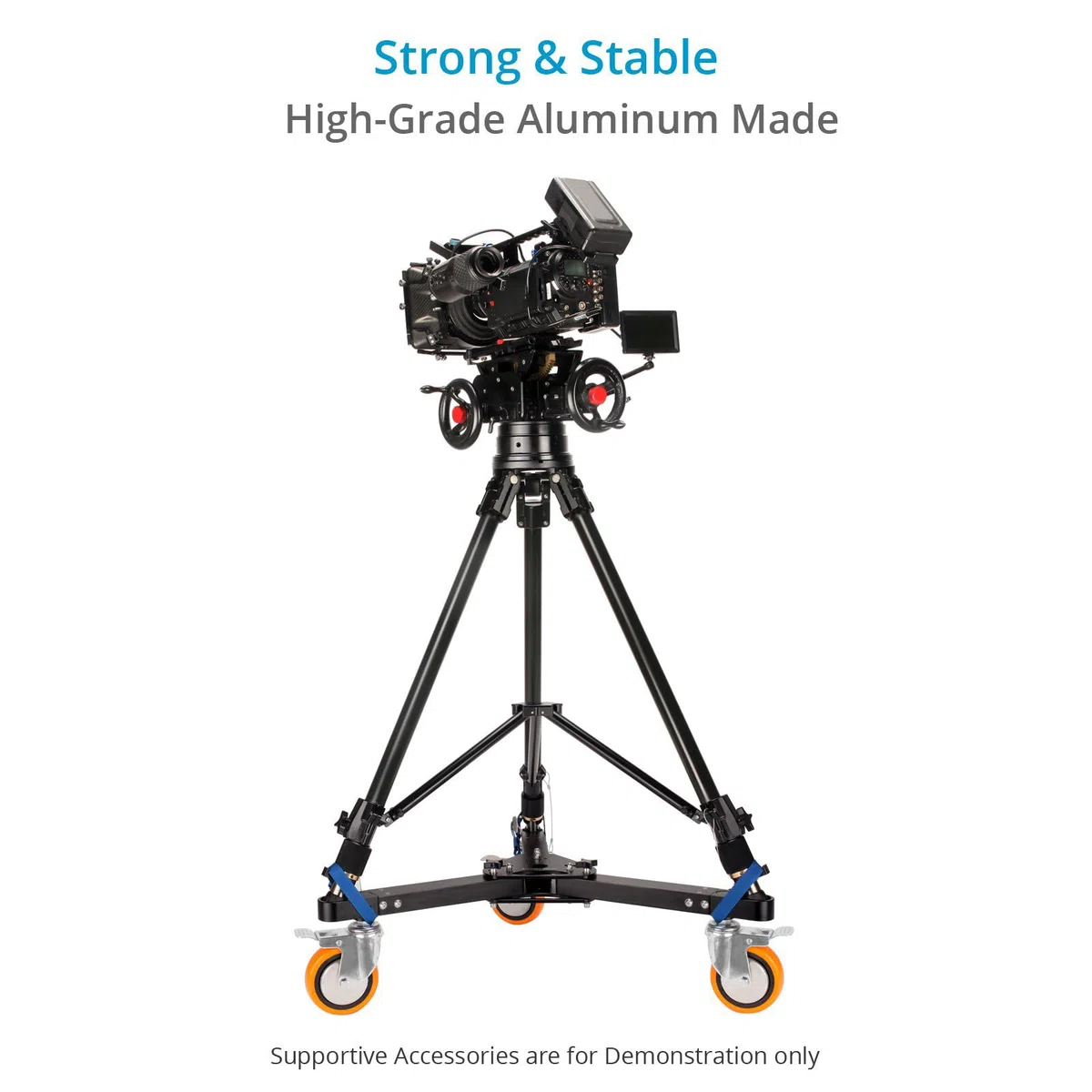 PROAIM Anchor Heavy-Duty Studio Camera Dolly per treppiedi pesanti, Jib e gru. Carico utile fino a 500 kg/1100 libbre. Compatibile con binari. Design pieghevole (DL-ANCR-02)