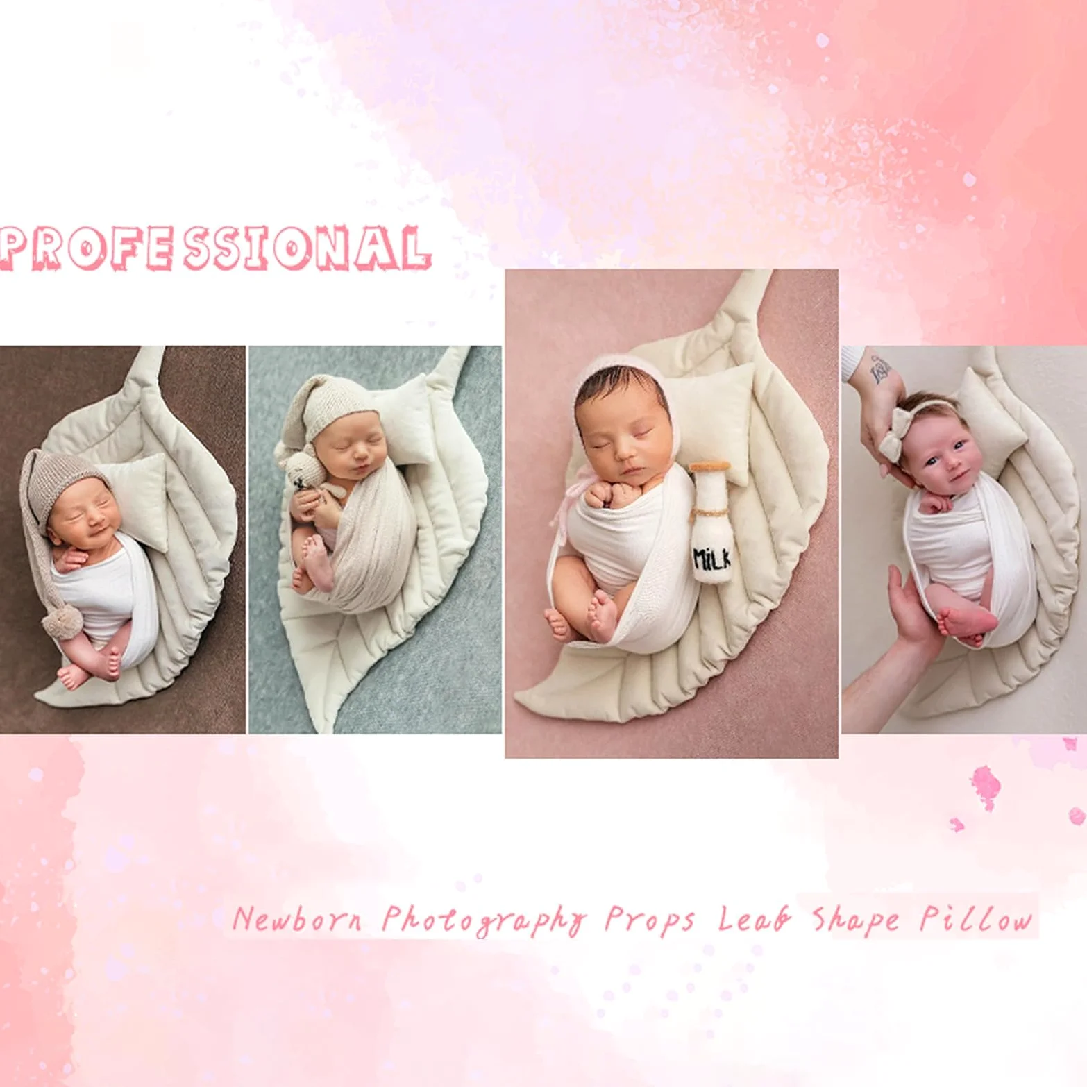 Neonati Fotografia Puntelli Cuscino Foglia Set Bambino Servizio Fotografico Posing Foglie Cuscini, Crawling Cotone Cameretta Tappeto, Tappetino Per Studio Fotografico Accessori