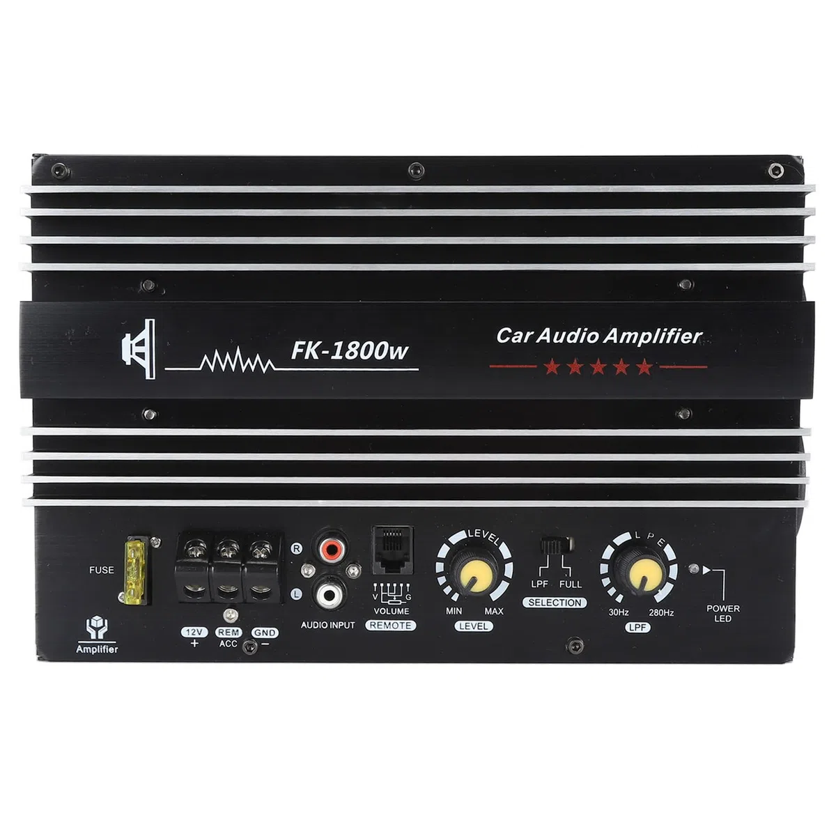 Scheda Amplificatore per Auto 1800 W, Modulo Amplificatore Subwoofer in Lega di Alluminio 12 V, Amplificatore Subwoofer per Bassi Mono Ad Alta Potenza Leggero 12 V 1800 W per