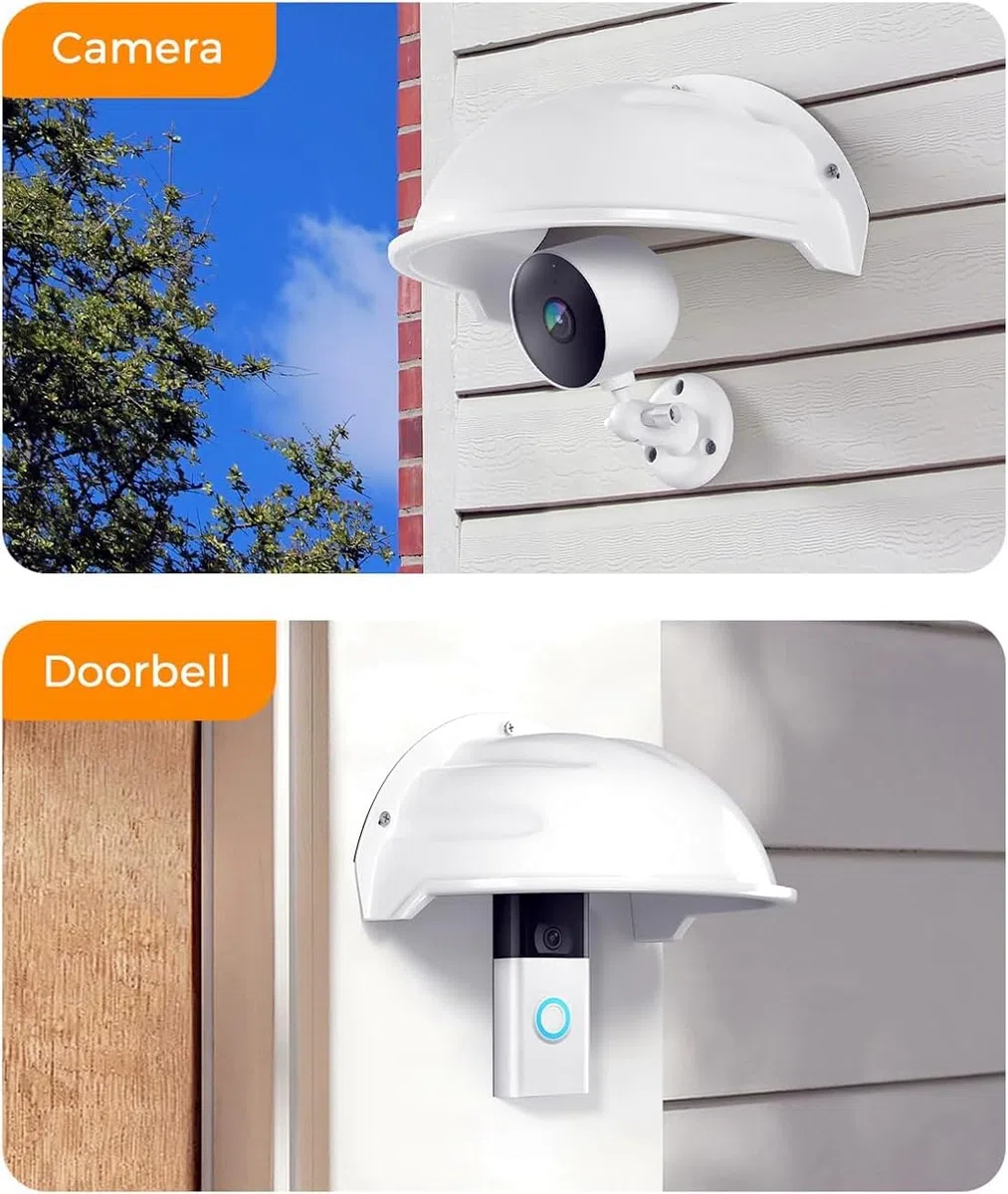 Copertura universale per telecamera di sicurezza, protezione da sole e pioggia – tetto protettivo resistente alle intemperie per telecamere a cupola/proiettile, campanelli e altro (3 X bianco)