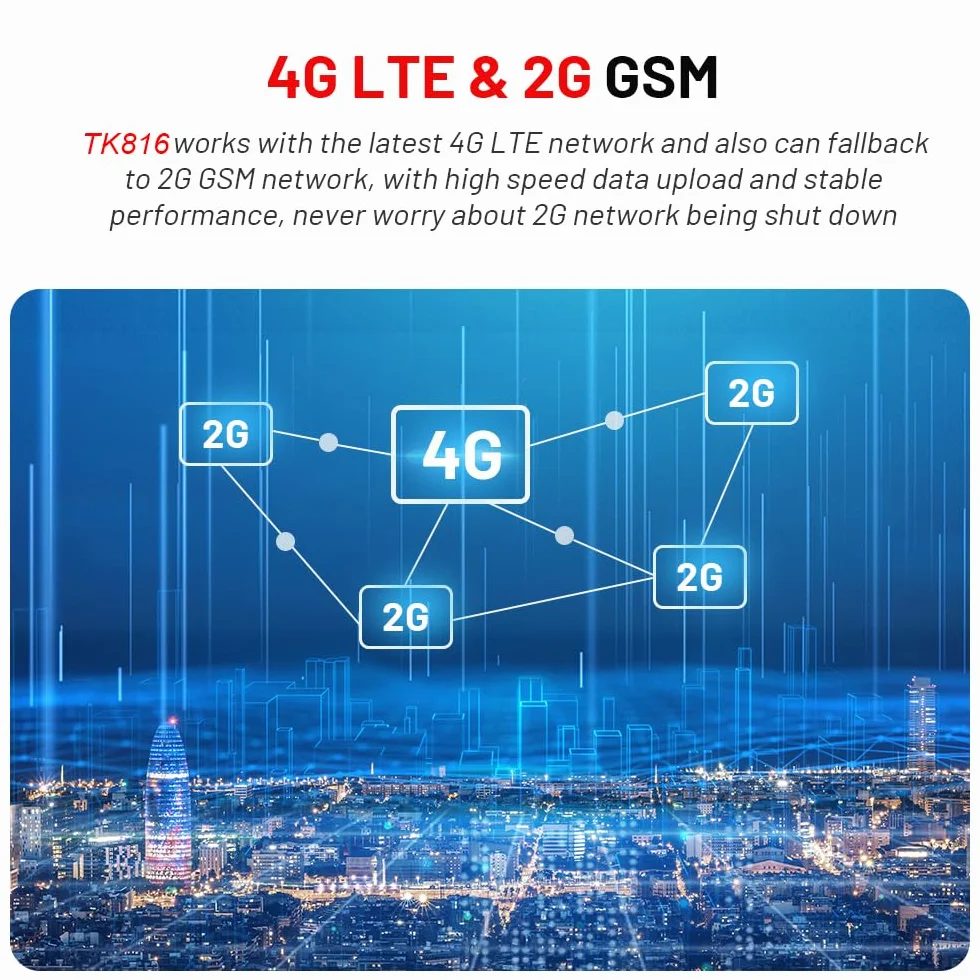 GPS Tracker 4G LTE OBD2 per Auto, Veicoli, Camion, Protezione Antifurto Online in Tutto Diverse Modalità di Allarme Tracciamento in Tempo Reale con App Gratuita Senza Abbonamento TK816 4G