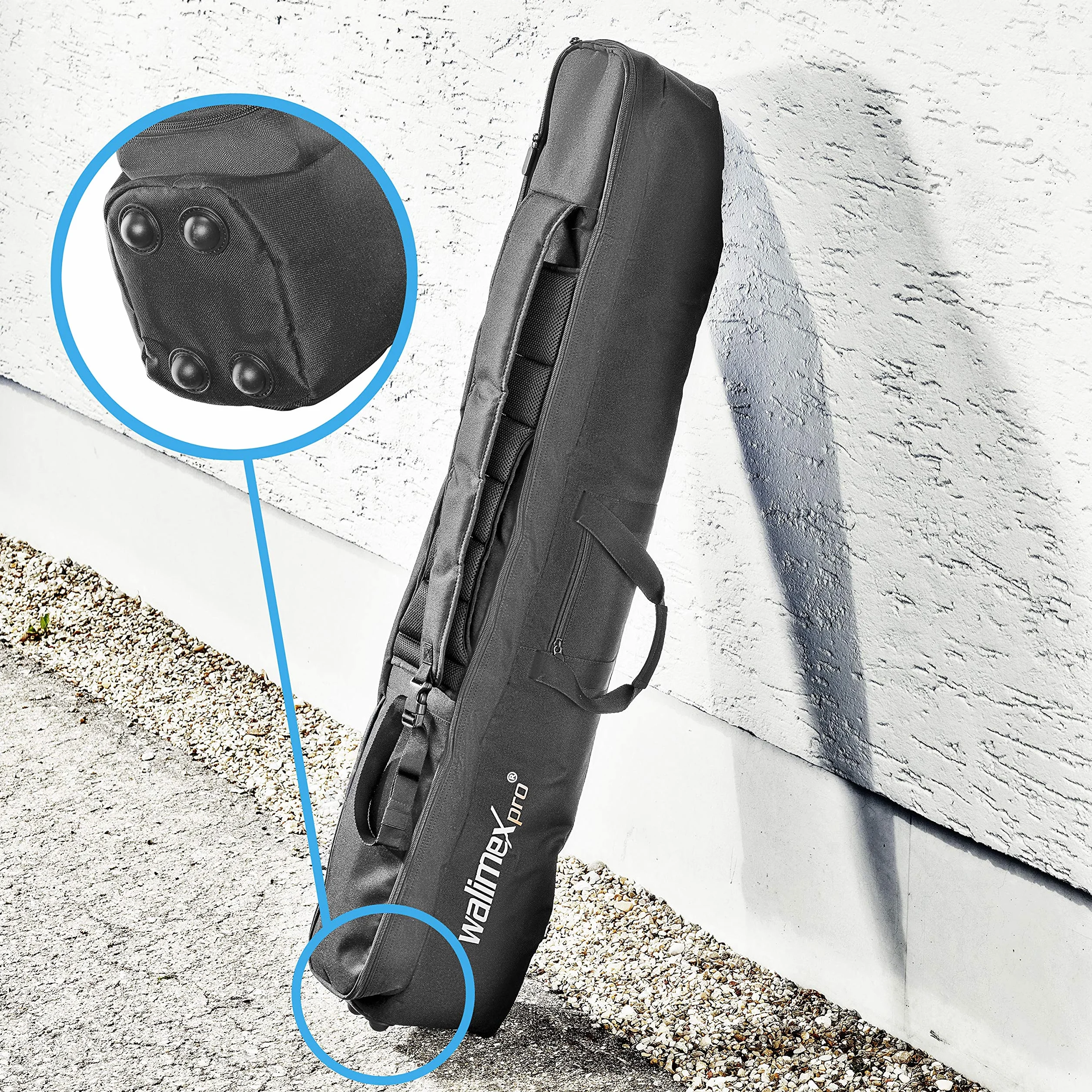 walimex pro Borsa fotografica Guardian, 1100 x 220 x 220 mm, Borsone fotografico con divisori, imbottitura, tracolla e cerniere, per stativi, flash da studio e fotocamere