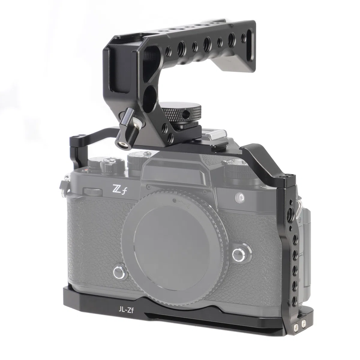 Fotga Zf - Gabbia per fotocamera + maniglia superiore per Nikon Zf Mirrorless Camera Vlog Video Shooting Film Making con 1/4"-20 3/8"-16 fori Cold Shoe Mount, maniglia Arri Locating Hole,Camera