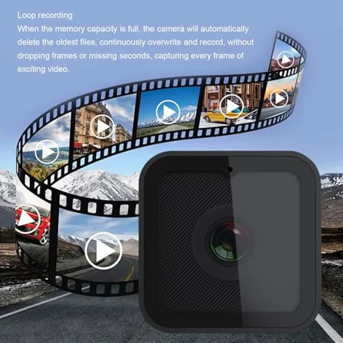 Denash Telecamera per Manubrio Bici, Registratore per Bicicletta Impermeabile 1080P, Telecamera per Sport All'aria Aperta Wi-Fi Anti-vibrazione Grandangolare da 120 Gradi