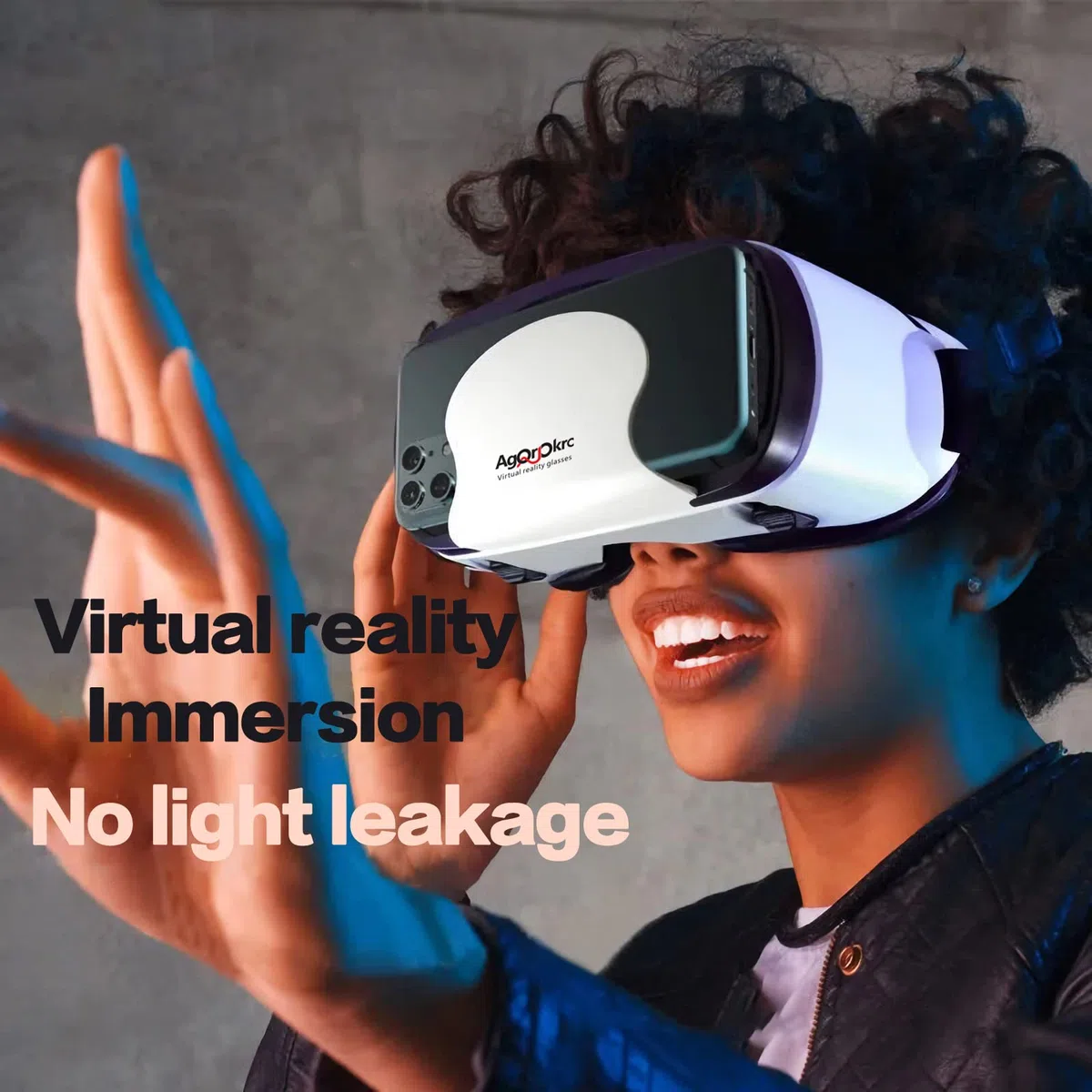 Cuffie Occhiali 3D VR con controller regolabile Supporto per realtà virtuale Protezione degli occhi Blu-ray HD da 5-7 pollici per telefono cellulare Android (bianco)