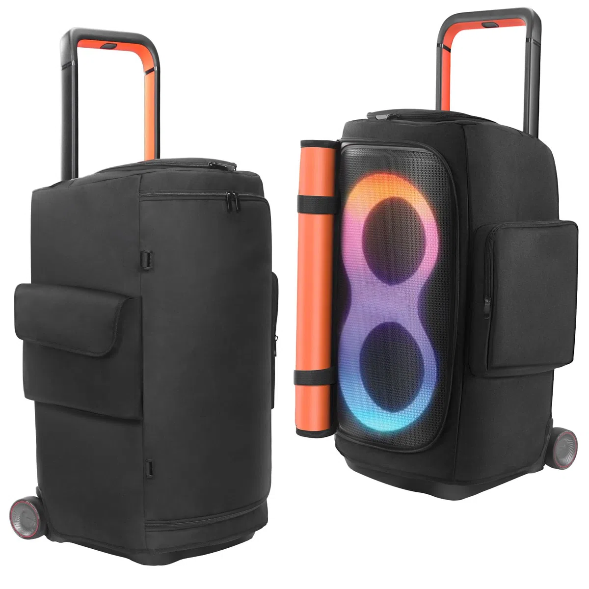 Custodia per altoparlanti compatibile con altoparlante portatile JBL PartyBox 520, custodia morbida antipolvere da viaggio con tasche con cerniera per caricabatterie, microfoni, cuffie e