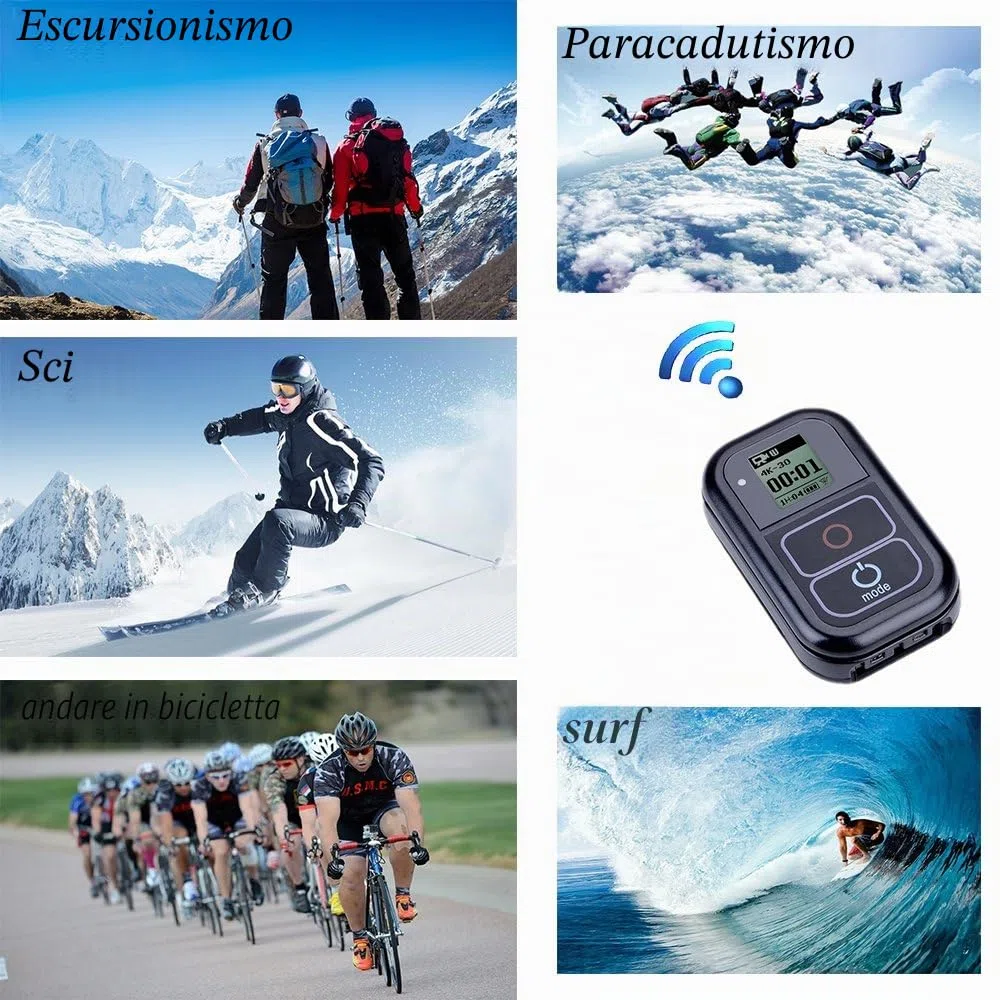 Suptig Telecomando Senza Fili Impermeabile per GoPro Hero 8, 7 Black, 6, 5/5Session/4/4S/3+/3 Sport Fotocamera Wi-Fi di Ricambio
