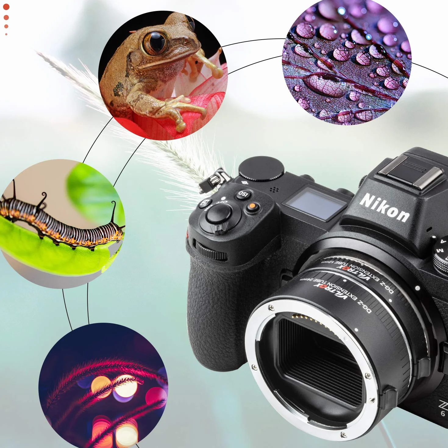 VILTROX DG-Z - Set di anelli adattatore per obiettivo macro con tubo di prolunga automatico (12 mm + 24 mm), supporto TTL e AE, per fotocamere Nikon Z Mount Z6 Z7 Z50