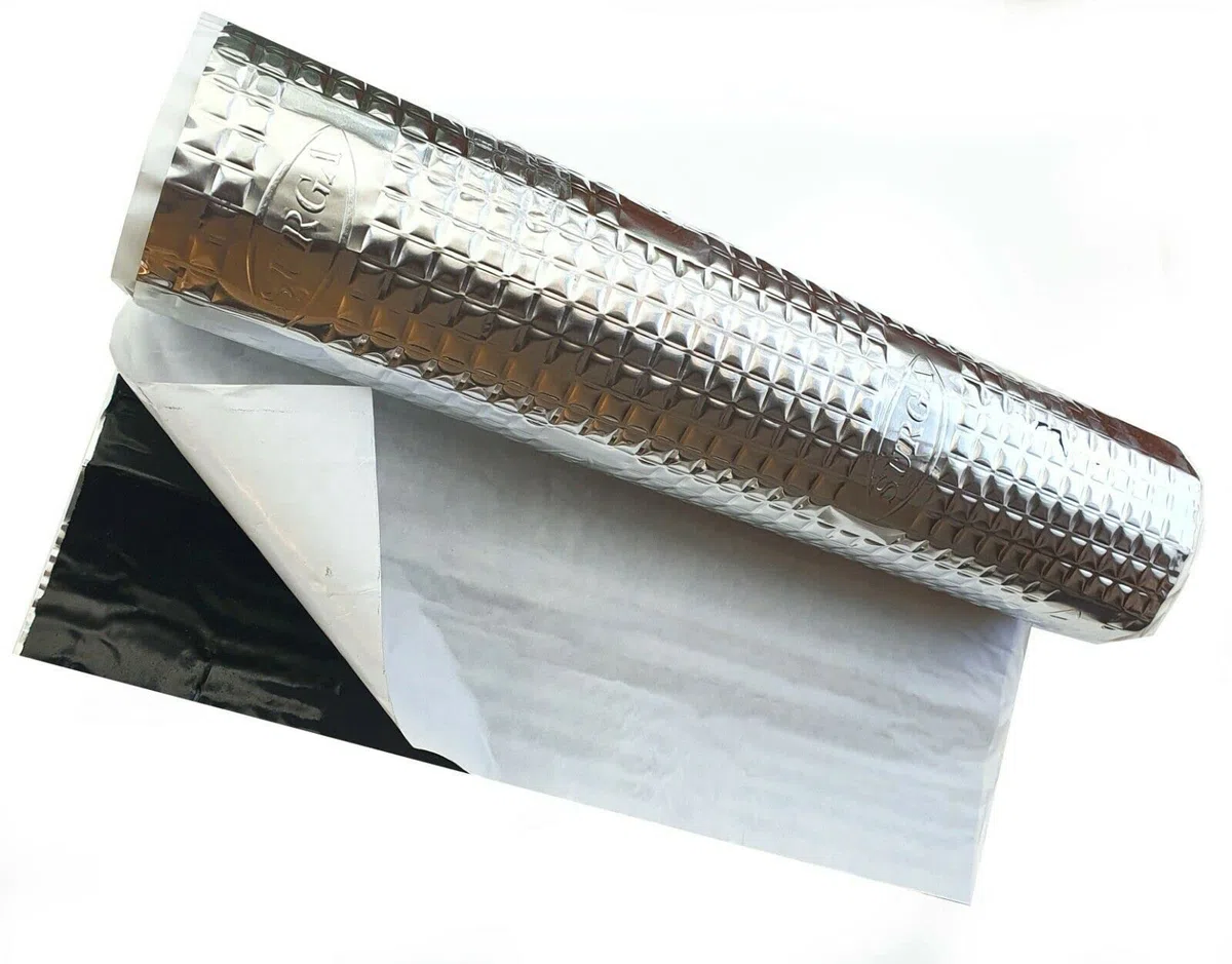 Tappetino isolante in alluminio butilico, 50 x 400 cm, autoadesivo, anti-rumore, isolamento del veicolo, 2 mm, isolamento acustico per auto, protezione dal rumore in gomma butilica