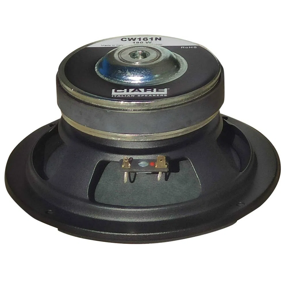 1 altoparlante CIARE CW161N diffusore woofer da 16,50 cm 165 mm 6,5" da 80 watt rms e 180 watt max 4 ohm sospensione in gomma, 1 pezzo + 5 sticker omaggio