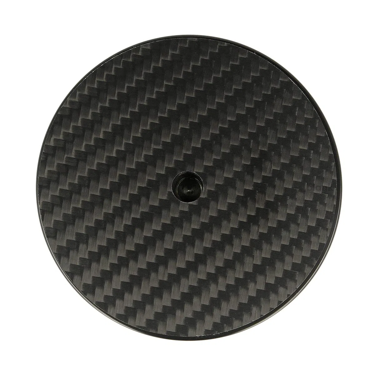 _blank #023bk | Stabilizzatore per Giradischi | Superficie di Supporto in Fibra di Carbonio e Inserto per Impugnatura | Peso del Disco | Alluminio | Nero | Peso del Supporto 335g