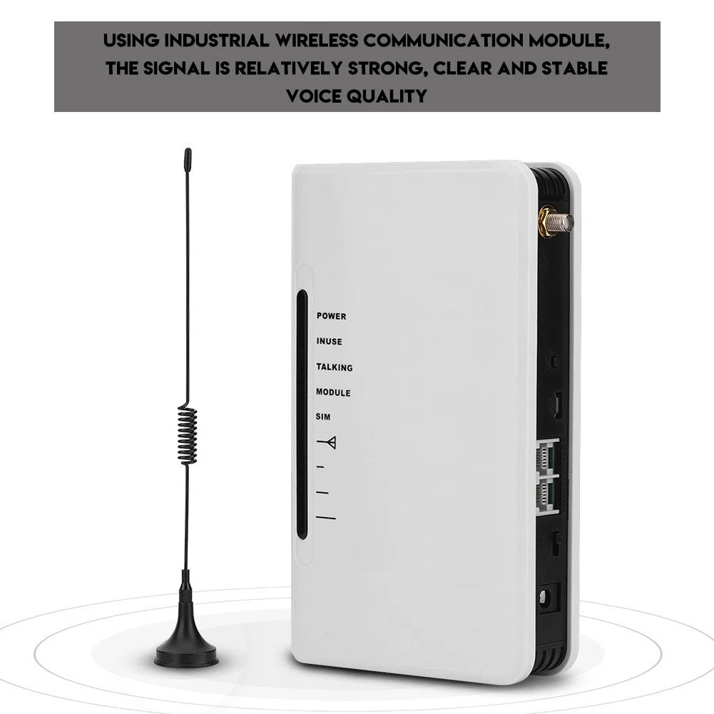 Bewinner Adattatore del Telefono Wireless, Terminale Wireless Gateway gsm con Rilevamento di Ingresso DTMF Standard, Adattatore Telefonico Internet