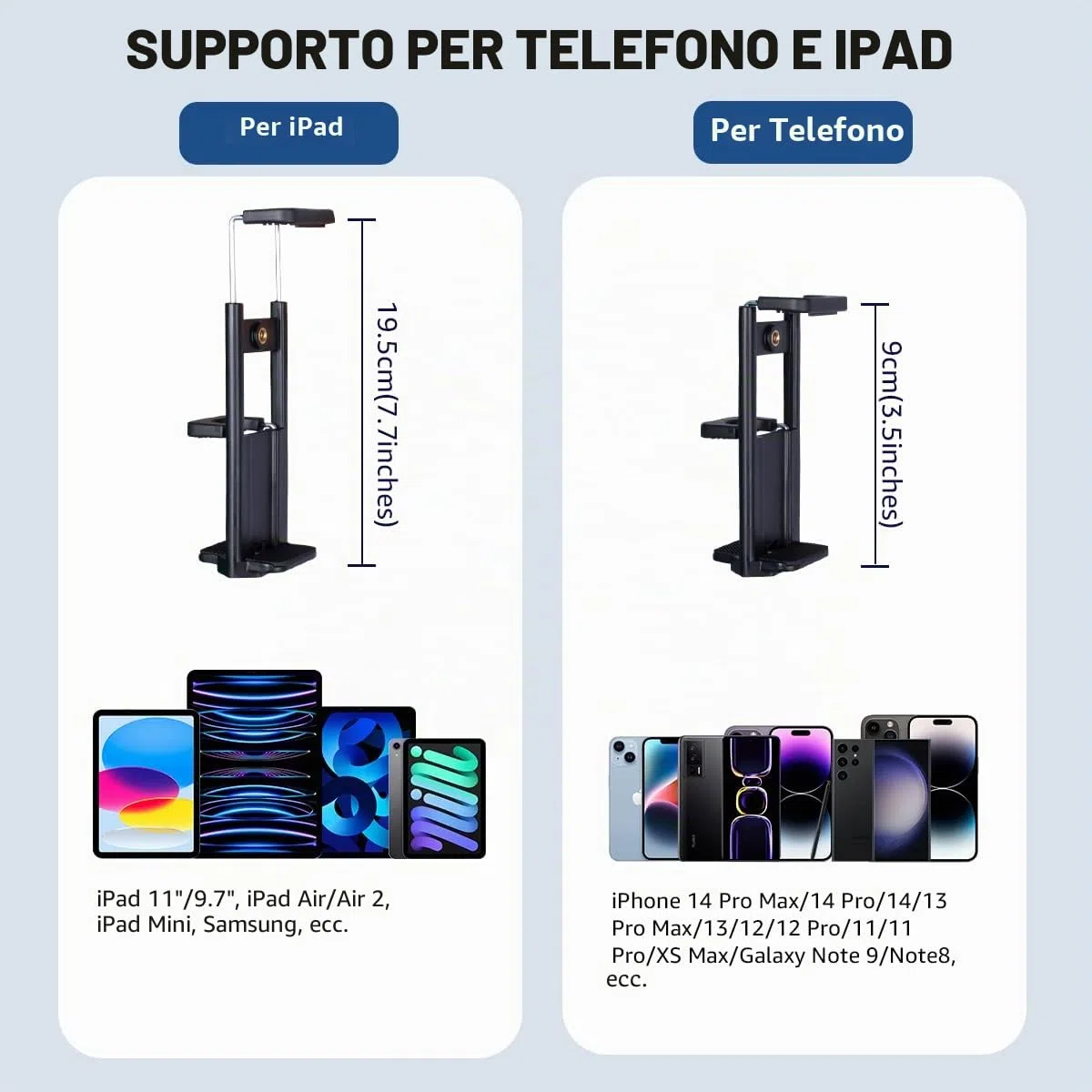 Treppiede per iPhone, treppiede per fotocamera da 60 pollici per iPad, treppiede Lusweimi con treppiede 2 in 1 per cellulare, iPad, fotocamera, treppiede con borsa da trasporto per viaggio/fotografia