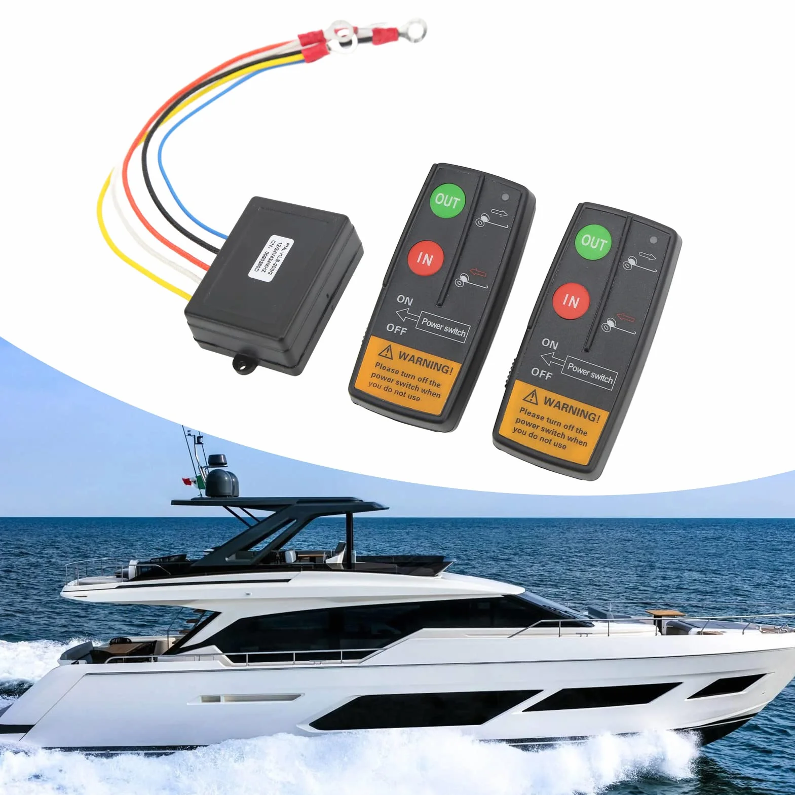 Aramox Wireless Winch Remote Control Kit Universale Verricello Controller 75ft Range 12V 24V Ad Alta Sensibilità Universale per Auto ATV Camion