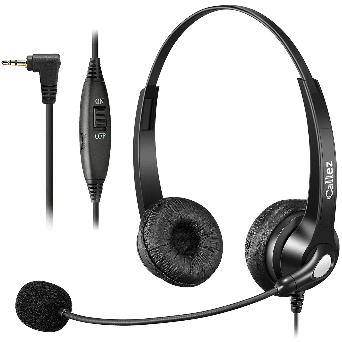 Cuffie Telefono Fisso Cordless Dect con Microfono a Cancellazione del Rumore, Auricolare 2,5 mm Binaurale per Cisco SPA 504G Gigaset C530A CL660 Yealink W52P Panasonic Call Center Ufficio