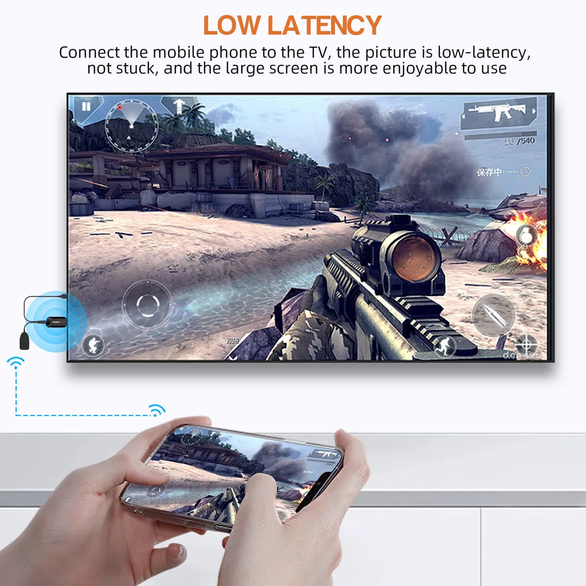 Dongle Miracast Con Display Wireless 4K, Adattatore WiFi HDMI per Screen Mirroring da Telefono/Pad a TV/Proiettore, Supporto DLNA AirPlay Chromecast e Netflix